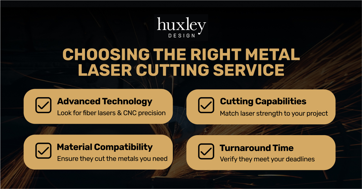 Key factors for selecting a metal laser cutting service: technology, cutting capabilities, material compatibility, and turnaround time